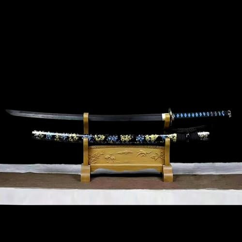 HJHUUA Katana in Legno con Fodero,Lama in Palissandro Naturale,Spada Samurai in Legno da 103 cm per Cosplay,Decorazioni,Kendo,Allenamento