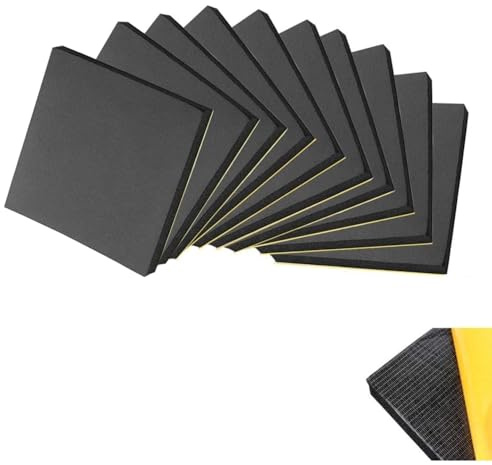 Zayejod 10PCS Foam Sheets Self Adhesive 10mm Thick- 150 * 150mm | Insulation,Anti Vibratio,Foam Neoprene Rubber Sheets Pads, Floor Protector Pads,Furniture Pads,Closed Cell
