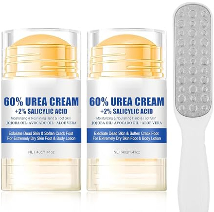 Urea Cream 60 Percent for Feet - Urea Foot Cream - Moisturizing Cracked Heel Repair Cream- Foot Cream for Cracked Heels and Dry Skin - Skin Care Hands & Feet with Foot File