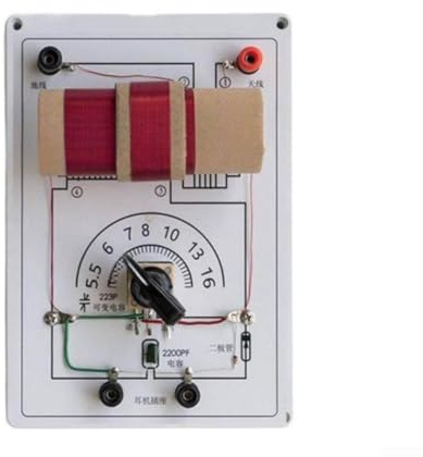 Gör-det-själv kristallradio byggsats, mineraldetektor, radio-kit med mätare för elektronikutbildning och hobby, komplett set med instruktioner (B)