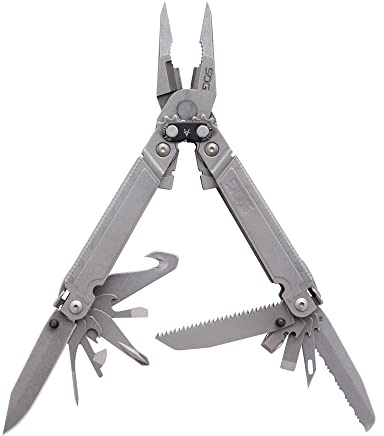 SOG PowerAccess Assist - Utensile multiuso per uso quotidiano, apertura assistita con una sola mano, 21 strumenti