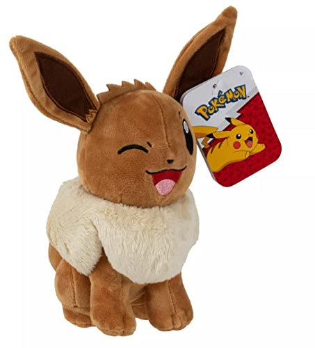 Pokemon Kuscheltier Eevee Evoli 20 cm – Pokemon Plüschtier – Neue 2022 – Pokemon Plush - Offiziell Lizenziertes Pokemon Spielzeug