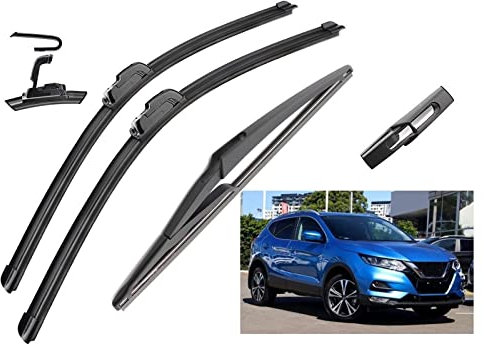 DVOLTS Wischer Scheibenwischer Für Nissan Qashqai J11 2013-2020 26 + 17 + 12 vorne Hinten Wischerblätter Bürstenschneider Zubehör