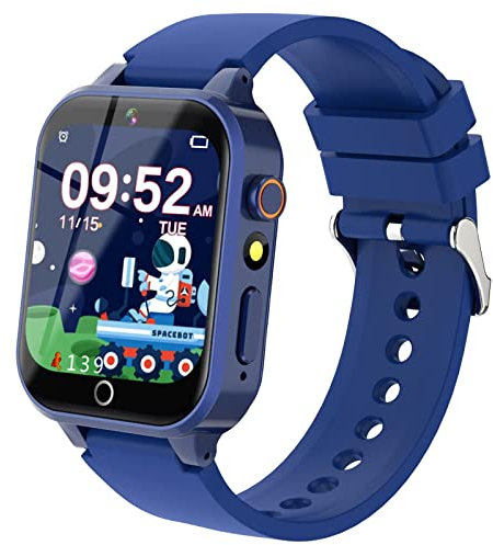 YEDASAH Montre Connectée Enfant, 26 Jeux - HD Caméra, Réveil, Mode école, Musiquem, Podomètre, Chronomètre, Calendrier, Calculatrice, Cadeaux pour Garçons et Filles, Montre Intelligente Enfant