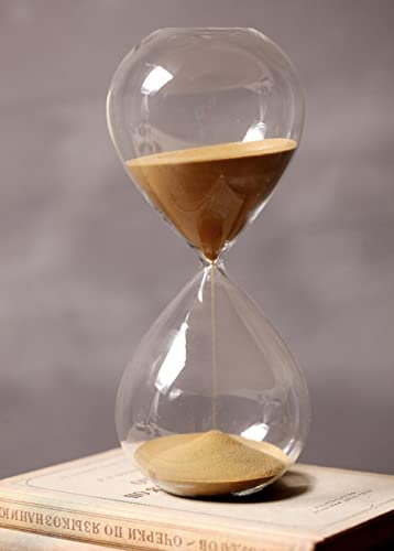 Temporizzazione di 60 Minuti Clessidra Altezza 24 Cm Regalo Creativo Timer Sabbia di Vetro Clessidra Sabbia Dorata Decorazione Domestica,Sabbia Dorata,60mins