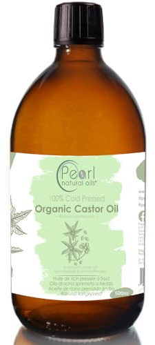 Cold Pressed Organic Pure Castor Oil 500 ml, Glass Bottle, Vegan, BP Grade, Hexane Free, Non-GMO