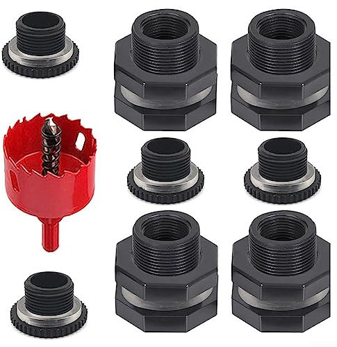 Connecteur de réservoir de pluie, kit de raccord de cloison pour tonneau de pluie, raccords de réservoir de réservoir pour tonneaux de pluie, réservoirs d'eau, étangs (1,27 cm)