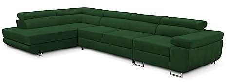 KREATIVE FURNITURE & DESIGN Ecksofa Links 343x88x203 cm - Sofa mit Schlaffunktion - Geräumig Eckcouch - Couch L Form - Wohnlandschaft L-Form Perfekt Für Ihr Zuhause Grün Links