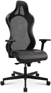 Topstar Bürostuhl Gamingstuhl Sitness RS Sport Plus Continental Kunstleder inkl. Armlehnen schwarz mit Lordosenkissen