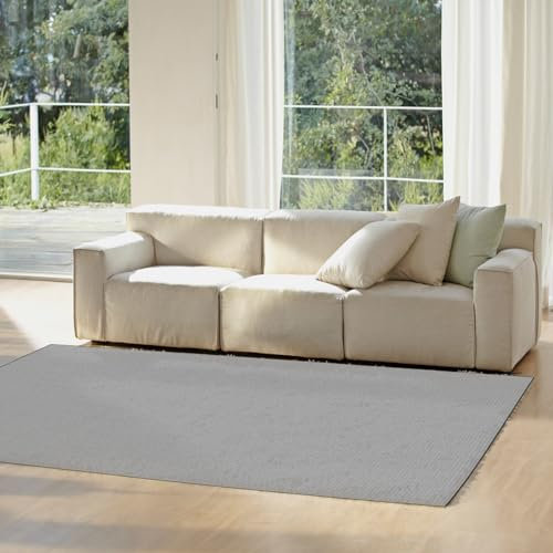 CUIMEI Teppich Läufer Küchenteppich 60 x 220 cm rutschfest Waschbar Vintage Sauberlaufmatte mit Muster, Anpassbar für Küche Flur Wohnraum Schlafzimmer, Hellgrau