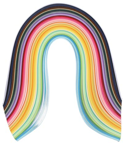 PATIKIL 500 st quillingremsor papper 10 mm (3/8 tum) 54 cm Origami papper quilling remsa för konst gör-det-själv hantverk jul, 50 färger