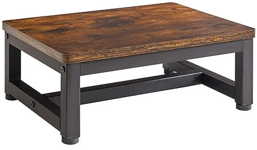 IBUYKE Holz Tritthocker für Erwachsene Kinder, Heavy Duty Trittstufe mit 500 Lbs Kapazität, rutschfeste Nachttisch Holztritt für Hohe Betten Schlafzimmer Wohnzimmer Bad Küche, Rustikale Braun TBD001H