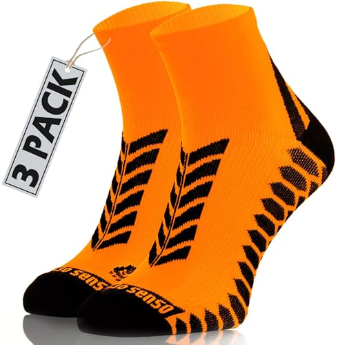 sesto senso 3 Paires Chaussettes Sport de Course Colorées Femme Homme 39-42 Orange