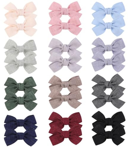 Baby Girl Hair Clips Set, 24 Pcs Hair Bows Barrettes Handmade Accessories Alligator Clip for Little Girls Babies Toddlers Child Kids Teens Gifts