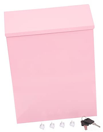 Angoily Wall-mounted Mailbox and Household Suggestion Box Lock, Multi-function for Letters and Mail Accessories, Pink Rustic Style for Home and Office Use