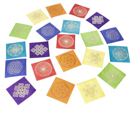 GURU SHOP Bandiera di preghiera in carta, 2,50 m, decorazione buddista in carta lokta, universo, 11 x 11 cm