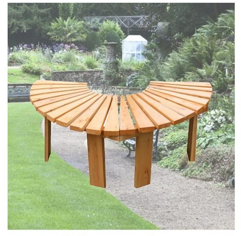 Genérico Banco De Árbol Semicircular, Asiento De Madera En Forma De Abanico, Gran Capacidad De Carga For Patio, Terraza, Jardín(Color 1)
