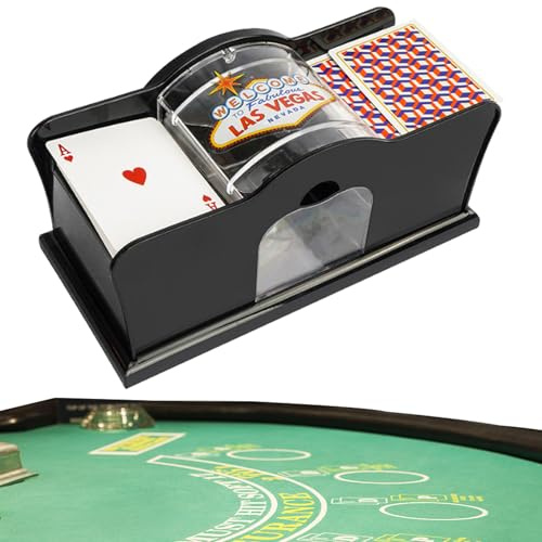 Card 2 barajas, y máquina de reparto – 2 barajas de soporte de cartas fácil de manivela para Blackjack Poker Texas