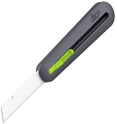 Slice 10560 Auto-Retractable Industrial Knife with a Rounded Blade,(Single) Grey, Green