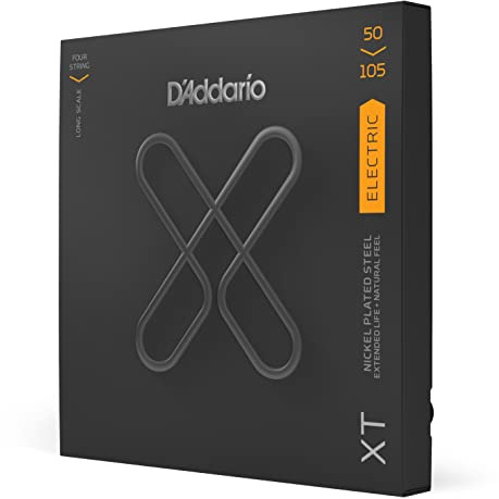 D'Addario XT Coated Bass Strings - Electric Bass Guitar Strings - 4-String, Medium, 50-105
