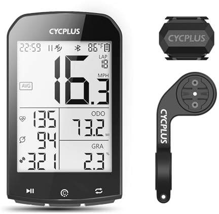 CYCPLUS Bike Computer Set Include Speed Sensor and Mount, Wireless Bicycle Speedometer Odometer, IPX6 Waterproof ANT+ Bluetooth