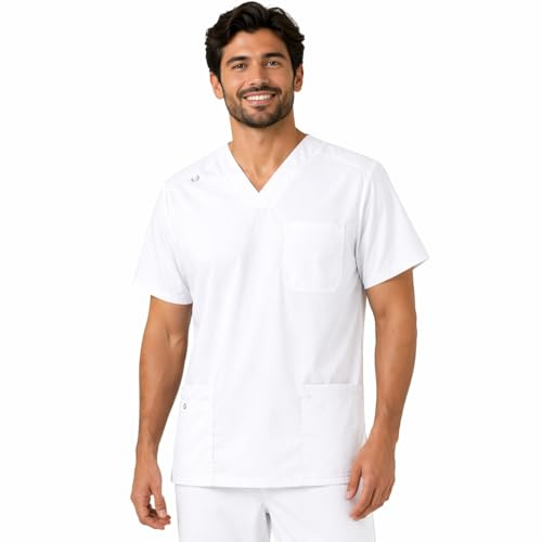 B-well Marco Tunique Homme Manches Courtes Blouse Medicale Homme Manche Courte et col en V