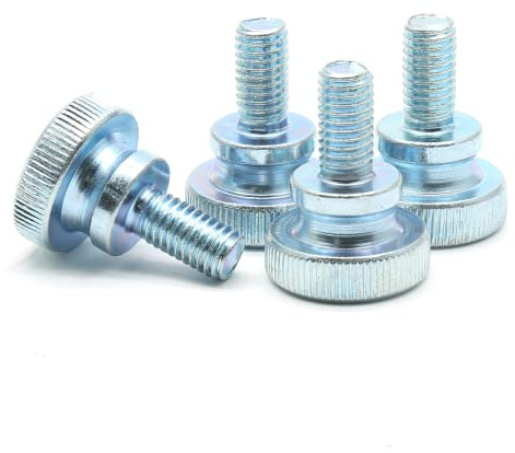 Uenhoy 10 Pcs M8 Knurled Thumb Screw Zinc Plated Flat Head Knob M8x16mm