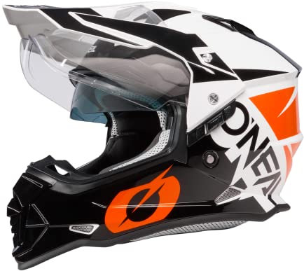 O'NEAL | Motorradhelm | Enduro Motorrad | Ventilationsöffnungen für maximalen Luftstrom, ABS-Schale | Sierra Helmet R V.23 | Erwachsene | Schwarz Orange | Größe S