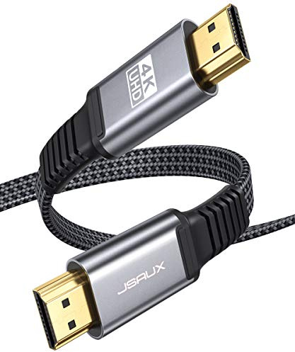JSAUX Cavo HDMI 2 metri [4 K a 60 Hz, HDMI 2.0, 18 Gbps] 4 K piatto HDMI 2.0 cavo ad alta velocità 3 m HDMI nylon intrecciato cavo supporto 3D HDR UHD 2160p 1080p Ethernet ARC compatibile con PS3/4 TV