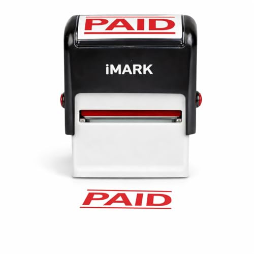 Paid Stamp Self-Inking Rubber Stamp - Red Ink for Office Use, Ideal for Efficient Document Management with Paid Stamps, Perfect for Professional Settings