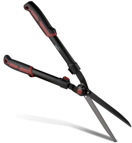 siwitec Tijeras Cortasetos SG-30 para Cortar setos y arbustos | Tijeras de jardín | Longitud: 62,5 cm | Cuchillas de Acero al Carbono | Mango de plástico Ligero con Goma