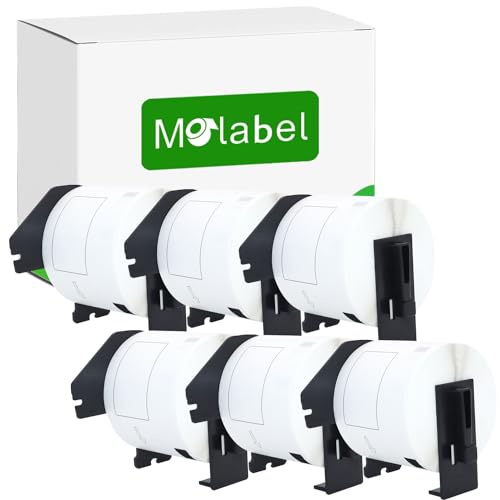 Molabel – 6 rullar DK-11202 fraktetiketter, kompatibla med Brother, 62 mm x 100 mm, 1 800 etiketter för Brother QL etikettskrivare