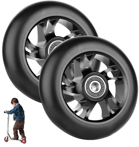 2 ruedas de repuesto para patinete de acrobacias con rodamientos de bolas de aluminio ABEC-9, ruedas para todo tipo de patinetes de acrobacias y kickscooter (negro, 100 mm)