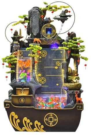 Fuente de Jardín Fuente de pie for Sala de Estar con Estanque de Peces, decoración del vestíbulo de la Oficina con Fuente de Cascada de rocalla, for un Ambiente hogareño Sereno Fuente de Exterior(S)