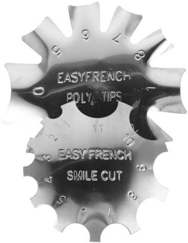 Hemobllo Strumento Per Unghie Francesi in Acciaio Robusto Stencil Punta Francese 2 Pezzi, Sagoma Manicure Francese Compatta Per Uso Professionale e Salone Nail Art