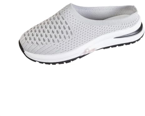 Scarpe ortopediche da donna, estive, con cuscino d'aria, sandali con cuscino d'aria, in rete, traspiranti, per camminare, per diabetici, per il tempo libero, leggere, grigio., 43 EU