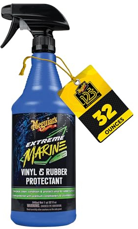 Meguiar's Extreme Marine Vinyl & Rubber Protectant M180132, 32 Oz Spray—Uv Protectant For Boat Owners & Rv Users; Use On Marine/Rv Vinyl And Rubber To Help Prevent Fading And Drying