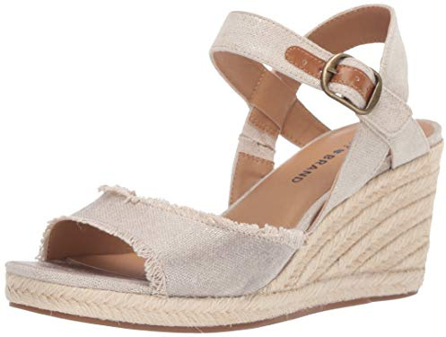 Lucky Brand Mindra, Sandalo Espadrillas con Zeppa Donna, Naturale/Plat, 39 EU