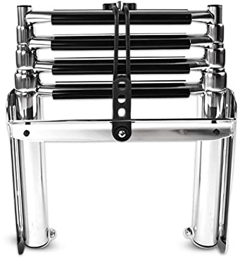 MARINE CITY 4-Step Telescoping Swim Ladder with Rubber Strap, 304 Stainless Steel, Sturdy, Strong & Smooth Fine Polished - Ideal for Boats, RVs, Ships, Yachts, Swimming Pools (Pack of 1)