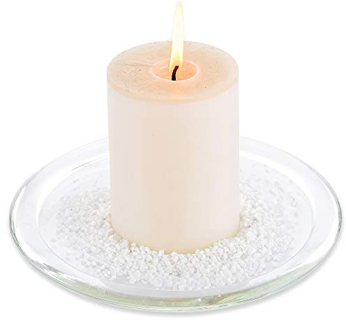 Nuptio Soporte De Vela Redondo De Vidrio Transparente Claro para Pilares Soporte Grande para Centros De Mesa De Boda, Bandeja De Frutas