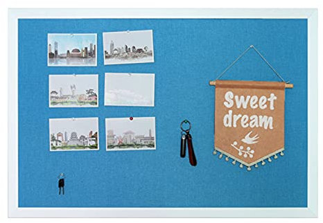 RENRUIRUI Blue Stoff Bulletin Board Leinen Pin Board Für Anzeige Und Organisation Gibt Es Eine Vielzahl Von Größen Zur Verfügung, Für Die Home Office-Schule Oder Das Klassenzimmer(Size:60X90CM)
