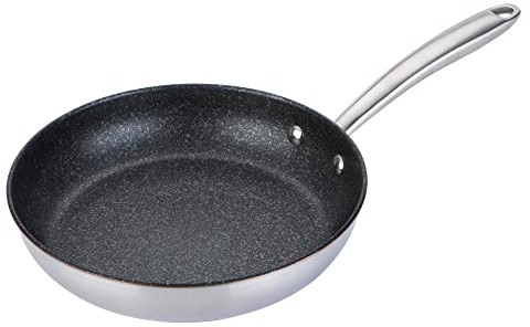 Prestige Scratch Guard Non Stick Frying Pan 25cm - Stainless Steel Induction Frying Pan, Scratch Resistant, Suitable for All Hobs, Oven & Dishwasher Safe Durable Cookware