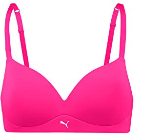 PUMA Soutien-Gorge rembourré Doux, Rose Fluorescent, 95D Femme
