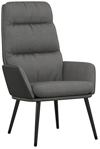 vidaXL Relaxsessel, Drehbar Fernsehsessel mit Armlehne, Sessel Lesesessel mit Metallgestell, Polsterstuhl Relaxstuhl Wohnzimmer, Hellgrau Stoff