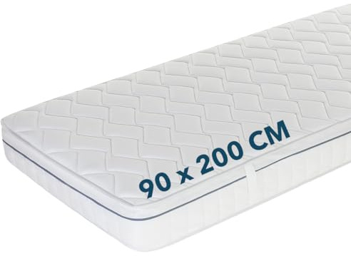 Ortho-RelaxMatratze 90x200cm, 19cm hoch, Härtegrad H4 & H5, 100-Nächte-Probeschlaf, wendbar, weiche & feste Seite, 7-Zonen-Spezial-Komfortschaum