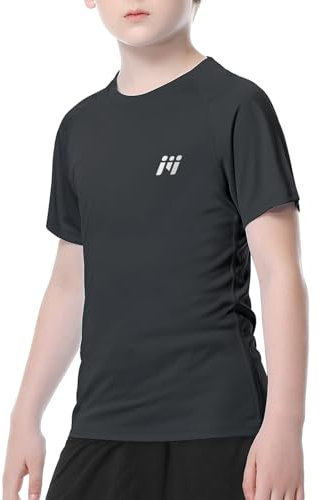 MEETWEE Jungen Rash Guard Kurzarm Kinder Badeshirt UV Schutz UPF 50 + Schwimmshirt Schnelltrocknend
