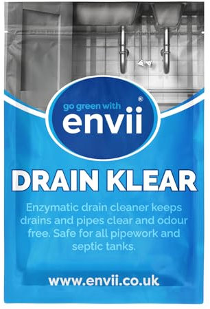 Drain Klear – Detergente enzimatico naturale per tubi, forte sblocco e eliminazione degli odori, sicuro per fosse settiche, 12 compresse
