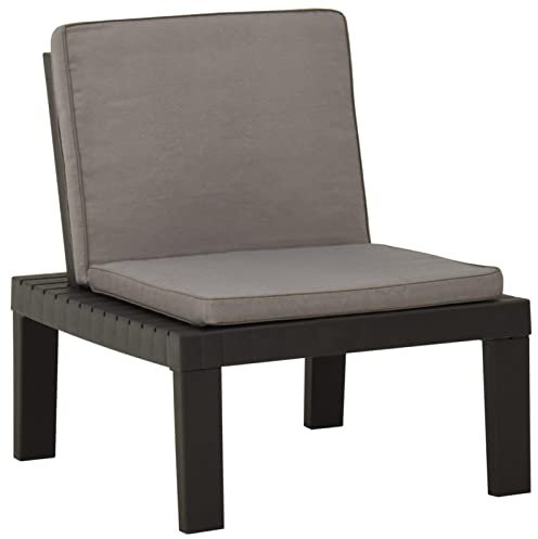 Homgoday Sillón de jardín con cojín de plástico gris, tumbonas para tomar el sol, sofá cama muebles, tumbonas de jardín, tumbona de piscina de jardín para exterior piscina