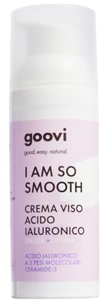 Goovi, I am So Smooth, Crema Viso con Acido Ialuronico Idratante e Levigante, Riduce l'Aspetto delle Rughe, Formula Naturale con Estratto di Melograno per una Pelle più Compatta e Tonica, Vegan, 50 ml