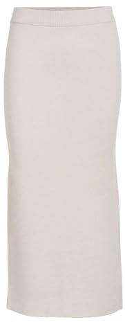 Object Female Maxi Gonna Lavorata a Maglia, Argento, XS